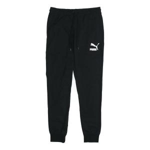 Брюки classics jersey cuffed pants 'black white' Puma, черный