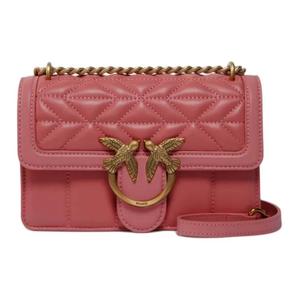 PINKO Кожаная сумка через плечо из коровьей кожи, мини кроссбоди женская red
