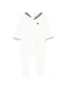 Пижама в полоску с сердечками Petit Bateau, белый