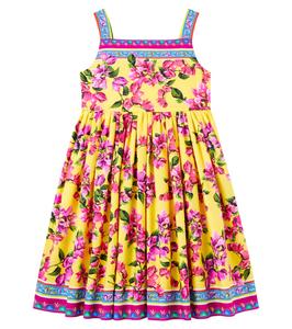 Таормина цветочное хлопковое платье Dolce&Gabbana Kids, Bouganville
