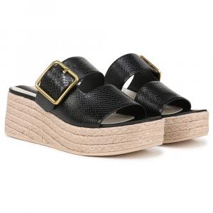 Сандалии-слайды Taziana espadrille от Franco Sarto, black snake print faux leather