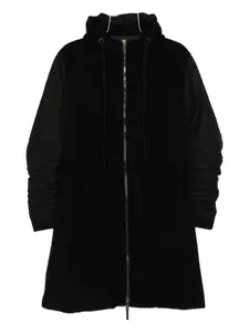 Пальто с капюшоном и полосатыми деталями Layer Zero, черный