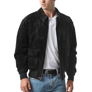 Мужская замшевая куртка-бомбер Landing Leathers A-2, черный