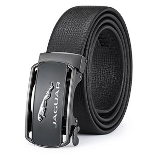 JAGUAR Кожаный мужской ремень черный, Black