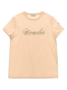 Футболка с вышивкой логотипа Moncler Enfant, розовый