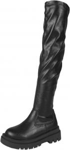 Generic Женские черные ботфорты: модные высокие ботильоны, удобная легкая обувь, узкая посадка, праздничные и нарядные зимние теплые сапоги