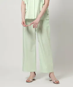 Удобные брюки с широкими штанинами - водоотталкивающие, блокирующие УФ-излучение и немнущиеся United Arrows, цвет Lime