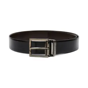 Кожаный ремень с застежкой-молнией Boss, черный