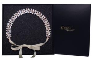 KOKONET, Элегантный широкий свадебный ободок на ленте, пояс из розового золота