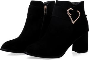 Женские массивные ботильоны на высоком каблуке Ретро с эластичными вставками Челси, ботильоны на осень с закрытым носком Generic, Black