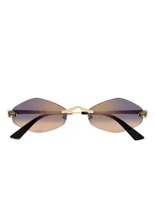 Солнцезащитные очки Panthere в геометричной оправе Cartier, золотистый