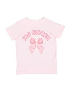 Футболка с коротким рукавом "Большая сестра" с бантом для девочек - Baby Sweet Wink, розовый