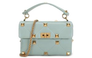 Кожаная сумка на цепочке, через плечо, на одно плечо, светло-зеленая Valentino