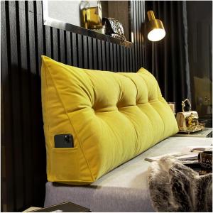 Подушка для чтения, бархатная, поясничная, длинная, однотонная, клиновидная, треугольная, с наполнителем из полипропиленового хлопка, съемная, моющаяся (цвет: F, размер: 200 см/78 дюймов) COZMAX