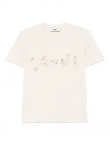 Футболка с пайетками FENDI, нейтральный