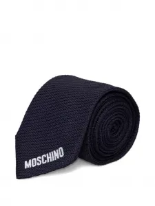 Галстук с вышитым логотипом Moschino, синий