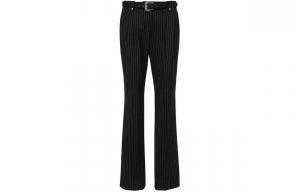 Прямые брюки с вышитым логотипом в тонкую полоску VERSACE JEANS COUTURE, черный