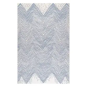 Коврик с волнистым шевронным узором для использования в помещении и на улице Nuloom, 61x366 см