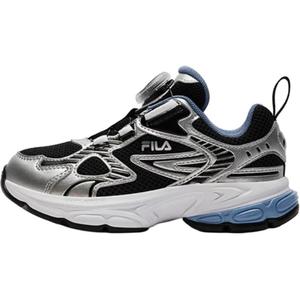 FILA KIDS Антиударные амортизирующие низкие детские кроссовки для бега black silver для детей 3-7 лет