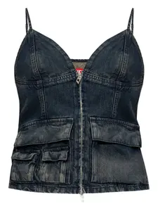 Топ De-Mellis-S с застежкой-молнией и карманом-клапаном спереди DIESEL, черный