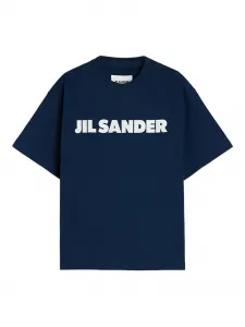 Хлопковая футболка с логотипом JIL SANDER, синий