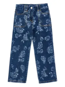Джинсы с принтом Monnalisa, синий