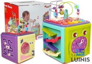 Lean Toys, развивающий куб, лабиринт, пианино со звуком и светом