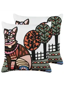 Декоративная подушка Beliani 2er Set Deko MEHSANA, цвет bunt/weiß/schwarz