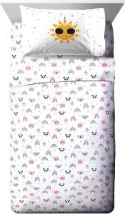 Комплект постельного белья Toddler, Jay Franco, Unicorn Squad, 3 предмета, супермягкий микрофибра, устойчивый к выцветанию, белый/розовый/фиолетовый