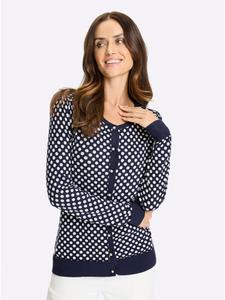 Heine Тонкий вязаный жакет темно-синего цвета с пятнистым узором «экрю»