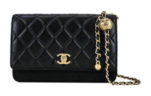 Сумка через плечо WOC Smooth Lambskin, мини кроссбоди женская black CHANEL, Set (Bag+Dust Bag)