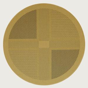 Ковер SAFAVIEH, 161 x 161 см, Washable Rug Outdoor Courtyard Collection - круглый, Natural & Blue, без линьки и легкий в уходе, идеален для патио, заднего двора, прихожей (CY1928-3101)