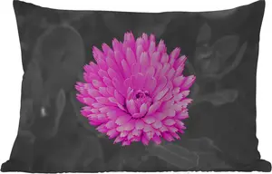 Подушка для улицы - Цветочный - Акварель - Розовый - 60x40 см - Устойчива к погодным условиям - Подушка для отдыха - Декоративная подушка - Подушка для дома MuchoWow