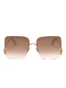 Квадратные солнечные очки с узором под змеиную кожу Roberto Cavalli, золотистый