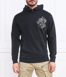 Толстовка Replay Regular Fit с карманом-кенгуру, черный