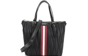 Кожаная сумка-шоппер, шоппер, женская сумка, сумка через плечо черная BALLY