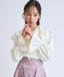 Блузка с воротником-рюшами Noela, цвет Off White