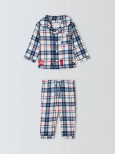 Детский комплект пижамы Baby London в клетку John Lewis, Blue