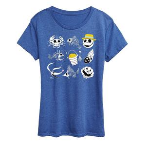 Женская пляжная футболка Disney's Nightmare Before Christmas с рисунком, цвет Heather Royal Blue