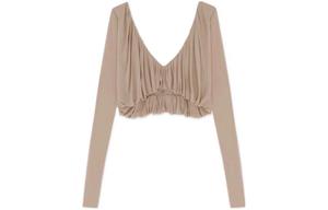 Укороченный топ женский бежевый Saint Laurent