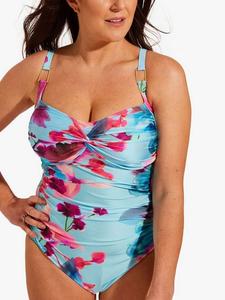 Купальник Kefalonia Twist Bust с цветочным принтом и длинным лифом Seaspray, Blue/Multi