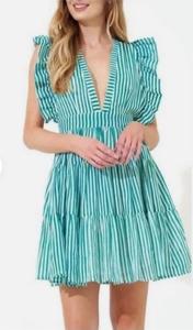 Мини-платье с перекрещивающимися лямками в цвете пляжная зелень Oliphant