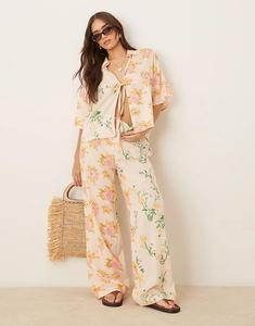 Пляжные брюки ASOS DESIGN Abi с разноцветным цветочным принтом