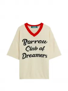 Джемпер с V-образным вырезом и короткими рукавами Barrow, бежевый