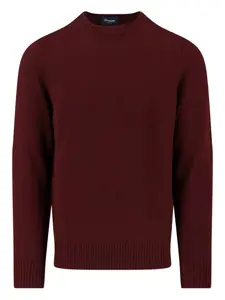 Кашемировый свитер с круглым вырезом Drumohr, красный
