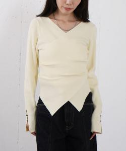 Пуловер из трикотажа перекрестного плетения, приталенный крой Archives, цвет Ivory