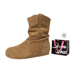 BIGTREE Женские полусапожки карамельные с подарочной сумкой, цвет Caramel+Shopping Bag