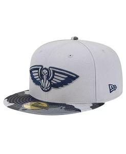 Мужская серая кепка New Orleans Pelicans Active Color Camo Visor 59FIFTY Fitted New Era