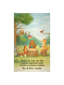 Mr. & Mrs. Panda Полотенце с изображением лесных животных для пикника и надписью, белого цвета