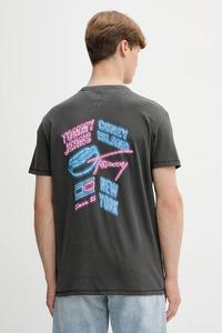 Хлопковая футболка Tommy Jeans, серый